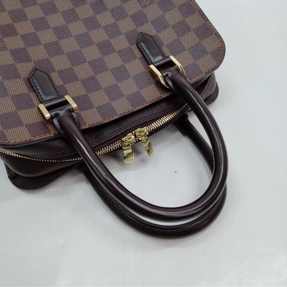 Auth LOUIS VUITTON Damier Ebene Triana Handbag Brown - Picture 6 of 13